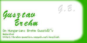 gusztav brehm business card